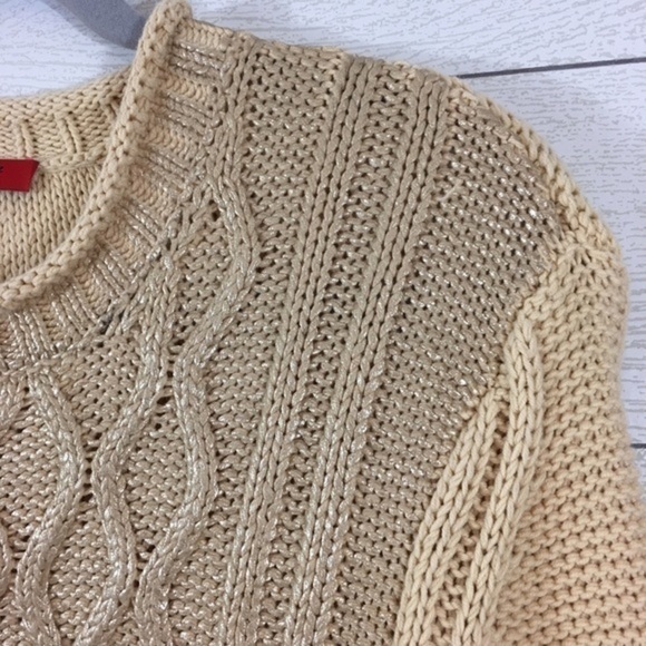 Narsico Rodriguez Gold Cable Knit Sweater. - Picture 4 of 7